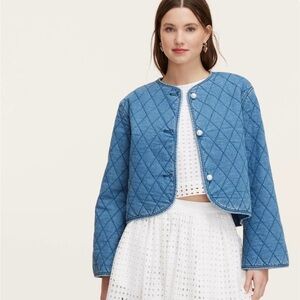 Never Worn! Kate Spade for Target Blue Denim Jacket Jean with pearl buttons